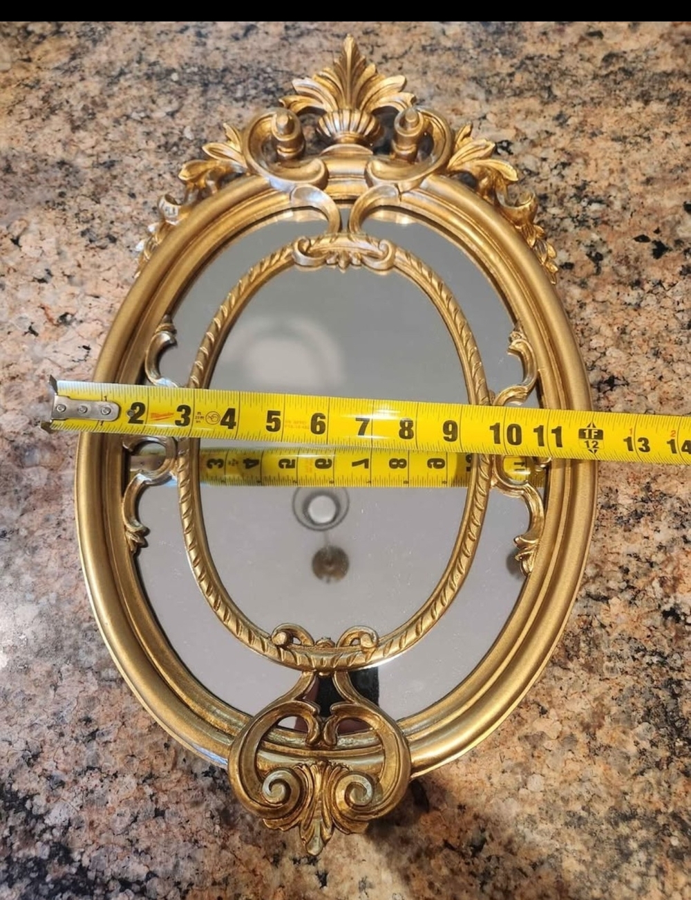 Ornate Gold Oval Wall Mirror - Picture 2 of 3